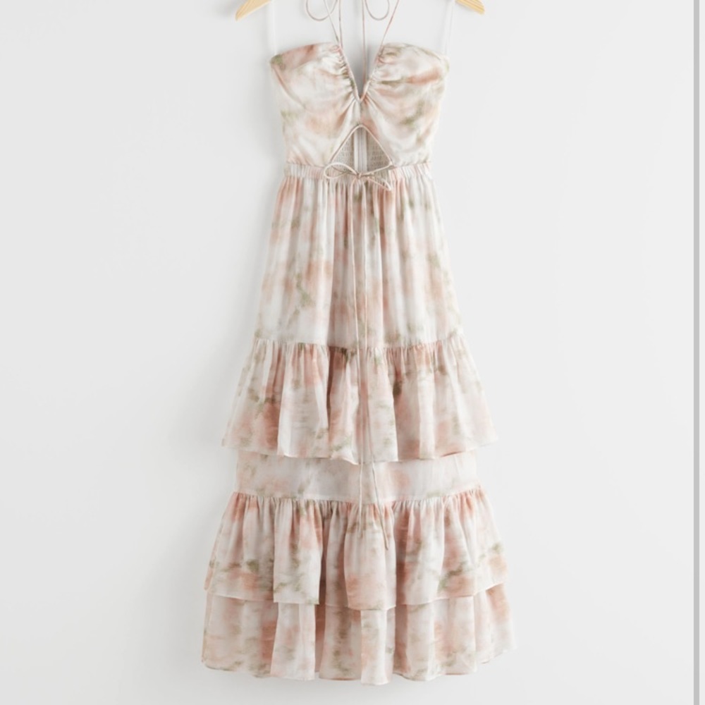 Frilled Halter Floral Midi Dress - Picture 3 of 5